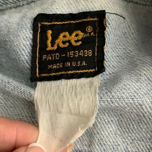 Vtg 60s Lee Denim Jacket L Light Wash Distressed - Picture 7 of 7